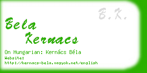 bela kernacs business card